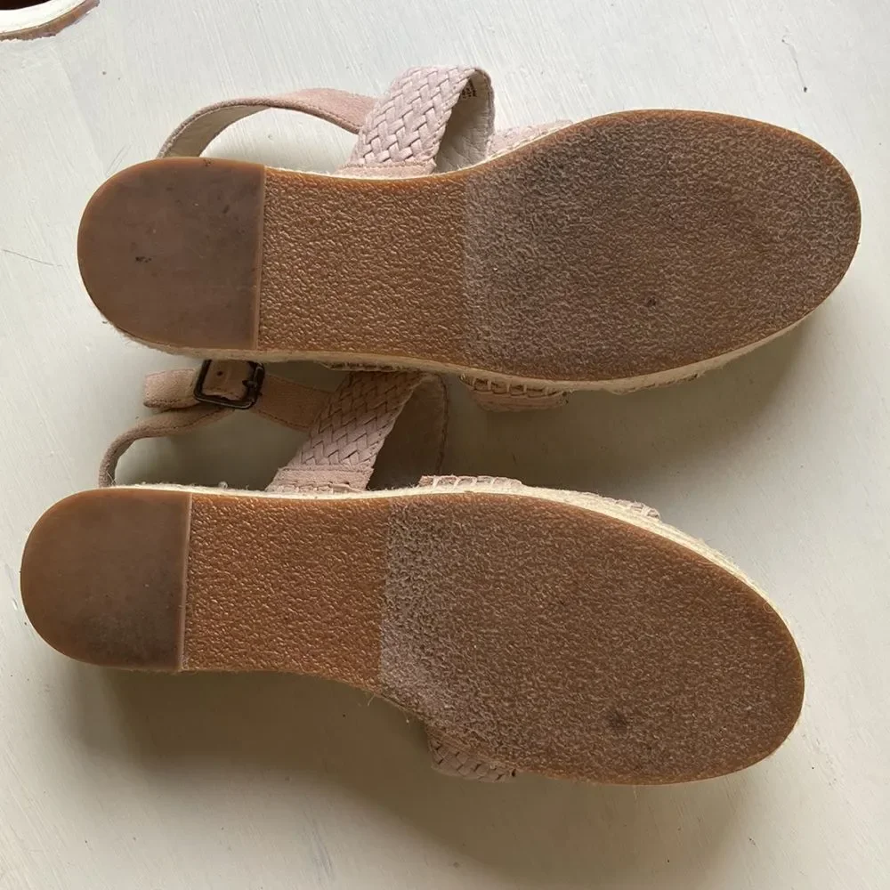 Nordstrom Caslon Braided Leather Espadrille Sandel Size 9.5